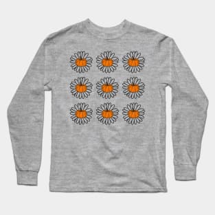 Sunflower Pumpkin Patch Pattern Design for her Long Sleeve T-Shirt